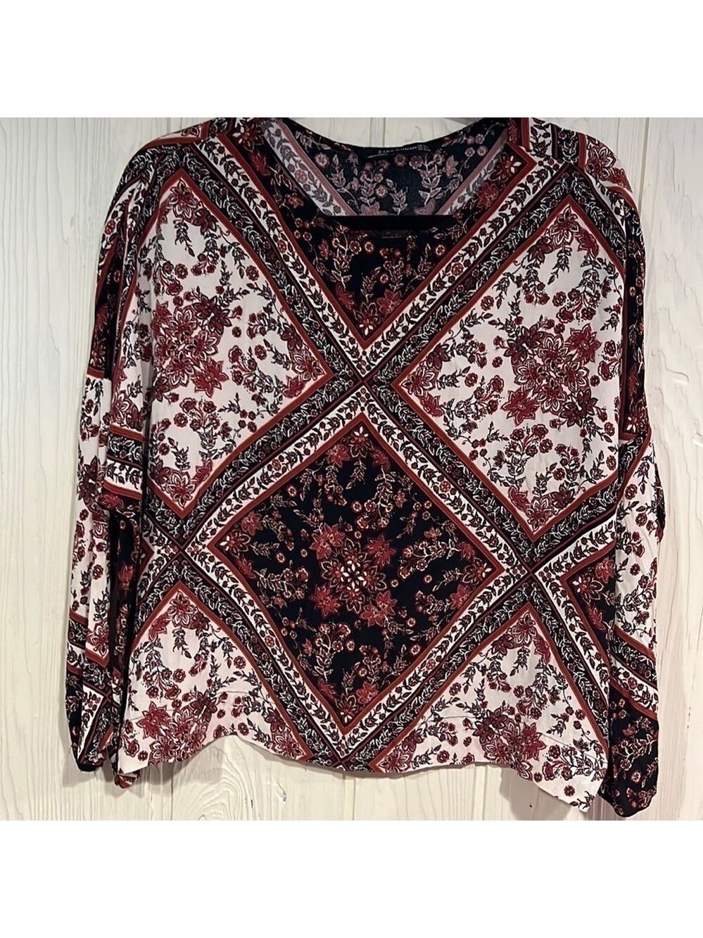 Zara Woman Blouse Medium Large Boho - Picture 1 of 7